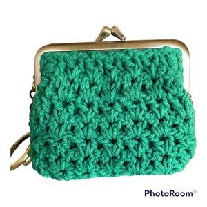 Patricia Nash Borse Crochet Pouch Styling Cream Beautiful Green Color NWOT